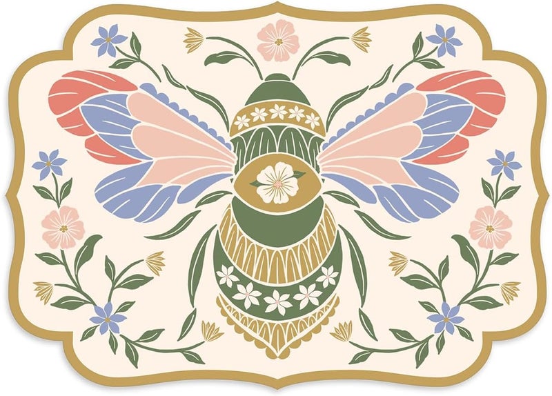 Lady Jayne Boxed Stationery Notecard Set with 20 Flat Die-Cut Note Cards and Envelopes, 5" x 7", Wildflower Meadow Floral Bee (82051) - Image 2